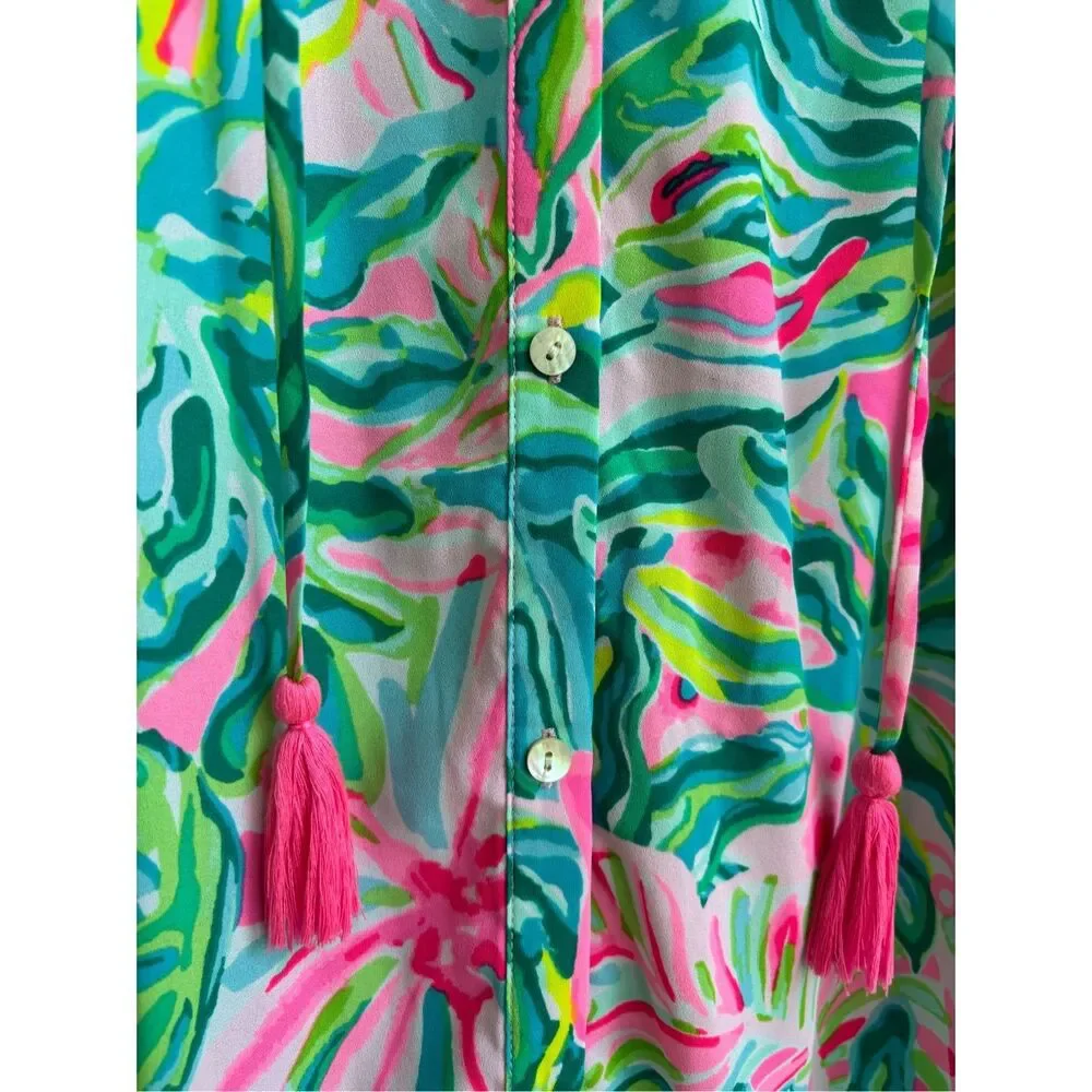 NWOT LILLY PULITZER SIZE LULIANA TIERED MAXI DRESS *ONE IN A MELON*, Med $198 - Picture 9 of 9